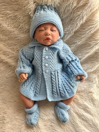 Hand knitted boy - baby, blue