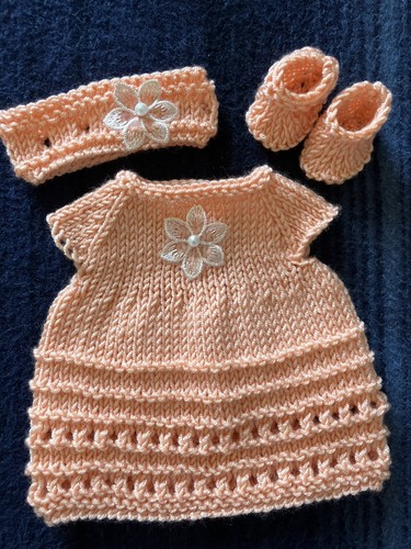Hand knitted dolls outfit for - hand,