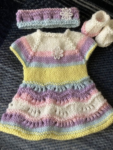 Hand knitted dolls outfit - hand,