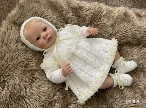 Hand knit reborn doll - hand, clothes