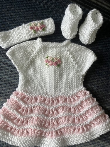 Hand knitted dolls outfit - knitted,