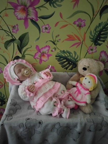Hand knitted reborn baby - , doll