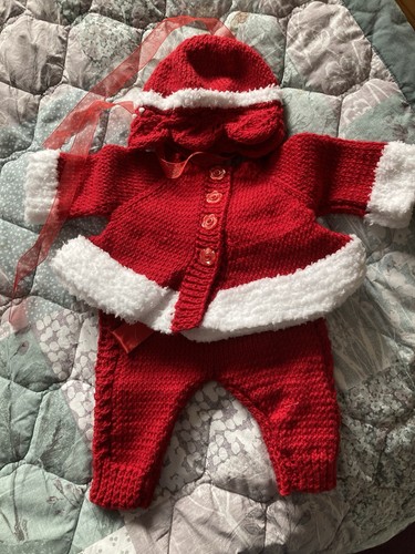 Christmas hand knitted outfit - christmas,
