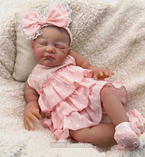 Reborn girl doll 19inch eyes - ,